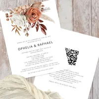 PAPER Terracotta Florals QR Code Bohemian Wedding