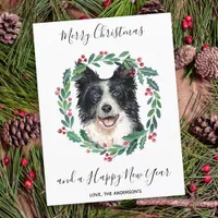 Budget Border Collie Dog Merry Christmas Card