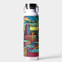 Madison, Wisconsin Skyline at Sunset  Water Bottle