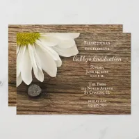 Daisy and Barn Wood Graduation Party Invitation