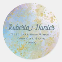 Modern Abstract Artistic Custom Return Address Classic Round Sticker