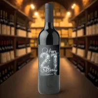 Stylish Sparkling Diamond-Encrusted 21st Birthday Wine Label