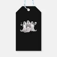 Spooky Coffee Sipping Pumpkin Holding Gift Tags