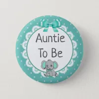 Elephant Themed aunt to Be Baby Shower Button