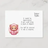 Baby diaper raffle enclosure card