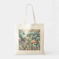 Pretty Cottage Core Whimsical Village Personalized Tote Bag