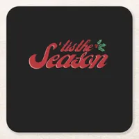 Tis The Season Classic & Basic Design Square Paper Coaster