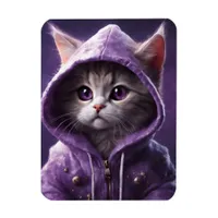 Pretty Kitty in a Purple Hoodie Magnet