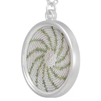 Necklace - White and Green Spiral