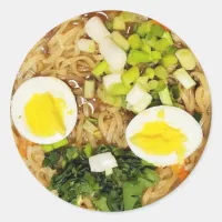 Noodles, Ramen Funny Soup Photo   Classic Round Sticker