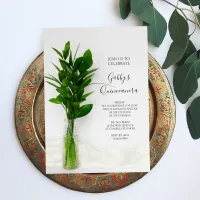 Greenery on White Quinceanera Party Invitation