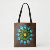 Tote Bag (ao) - Colorful Mandala on Brown