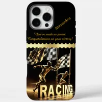 Golden racers dash for victory flags! iPhone 16 pro max case