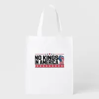 No Kings In America USA Minimal Clean Grocery Bag