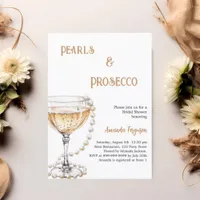 Pearls Prosecco Bridal Shower Invitation