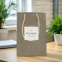 Trendy Gold Texture Logo Medium Gift Bag