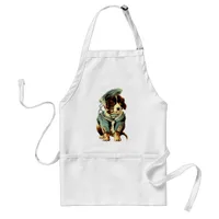 Vintage Smoking Dog Adult Apron