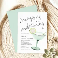 Modern Margs and Matrimony Cocktail Bridal Shower  Invitation