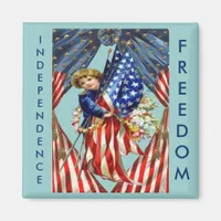 Vintage Independence and Freedom Magnet