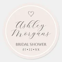 Minimal Bridal Shower Favor Sticker | Blush Script