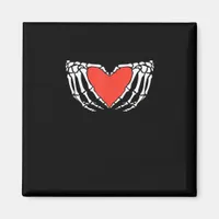 Skeleton Hands Forming Heart Creepy Gothic Magnet