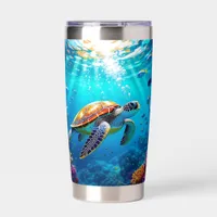 Sea Turtle Colorful Underwater Scene   Insulated Tumbler