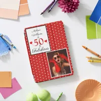 50 & Fabulous Script Photo Red 50th Birthday W Red iPad Air Cover