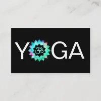 *~* Yoga Teacher Instructor OM  Aum  Lotus Mandala Business Card