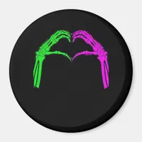Skeleton Hands Heart Sign Retro Halloween Vintage  Magnet
