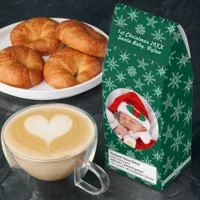 Your Photo Santa Baby Snowflake & Green Background Roasted Coffee