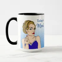 Today's Mood, Retro Lady Flipping the Bird   Mug