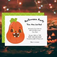 Kawaii Pumpkin Halloween Jack o' Lantern WH Party  Invitation