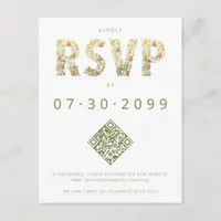 Modern Rustic Boho Floral Greenery Wedding RSVP Enclosure Card