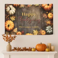Rustic Wood Autumn Pumpkin Thanksgiving Welcome Banner
