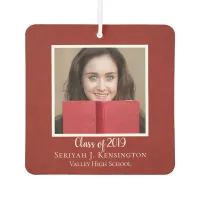 Christian Bible Verse Rustic Red Graduation Photo Air Freshener