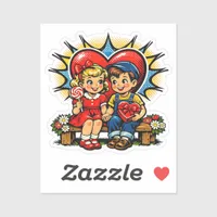 Valentine's Day | Retro Pop Art Vintage Sticker
