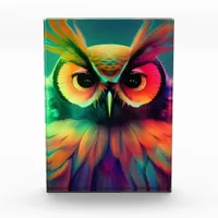 Rainbow Owl Photo Block
