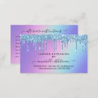 Eyelash Extension Aftercare Instruction Glitter Business Card