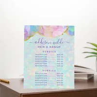 Opal Gemstone Pastel Business Price List Menu Foam Board