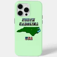 North Carolina Map Outline, Photo & US Flag Text  iPhone 15 Pro Max Case