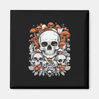 Whimsigoth Skulls & Mushrooms Vintage Botanical Ae Magnet