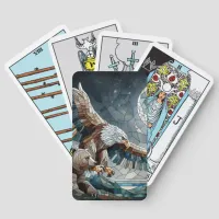 Mosaic Ai Art | Brown Bear and an Eagle Full Moon Tarot Cards