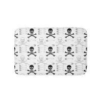 Gothic Skulls and Bones Punk Rock Bath Mat