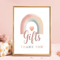Boho Rainbow Gift Table Sign – Watercolor Earthy T