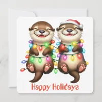 Funny Otter Holiday Greeting Card