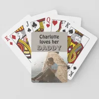 Cute Daughter Loves Daddy Photo Father's Day Poker Cards