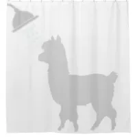 Cute Alpaca Shadow Silhouette Shadow Buddies Shower Curtain