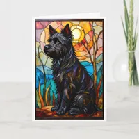 Stained Glass Style Cairn Terrier Dog Card