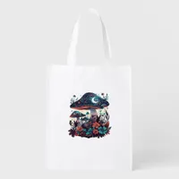 Cottagecore And Aesthetic Goblincore Mushroom Fair Grocery Bag