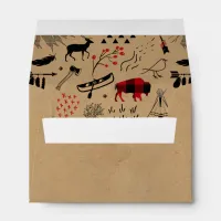 Buffalo Adventures Black and Red Plaid/Kraft ID599 Envelope